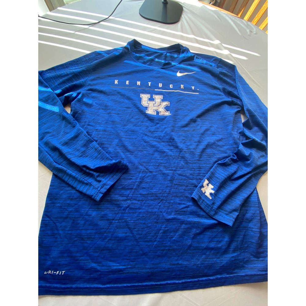 Nike Kentucky Wildcats Dri-FIT Long Sleeve Shirt Mens Large Blue AQ6036-480